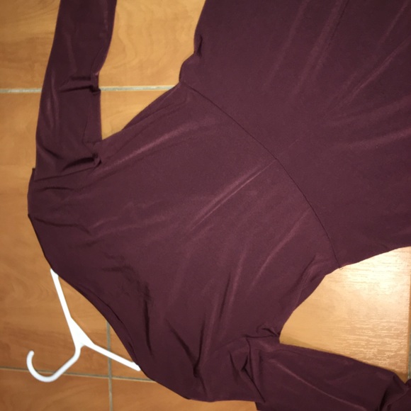 Burgundy purple Zara tie dress.  Classy dress. - Picture 2 of 7